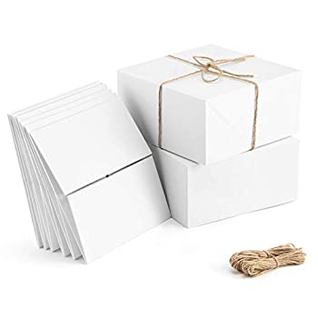 【中古】【39shop】【輸入品・未使用】ValBox★プレミアムギフトボックス10個パック 8 x 8 x 4 ホワイトペーパーギフトボックス 20メートル麻ロープ付き クリスマスギフトに ブライズメ(新古品)|アトリエ絵利奈