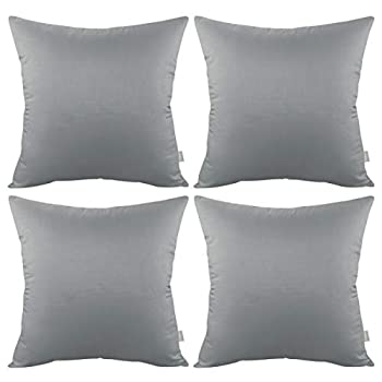 【中古】【輸入品・未使用】4パック コットン 快適 無地 装飾用クッションケース 正方形クッションカバー 枕カバー (カバーのみ、中身は含まれません) 16x16 inch/ 40x40cm|アトリエ絵利奈