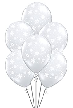【中古】【輸入品・未使用】12 Snowflake Winter Holiday Balloons - Made in USA by Qualatex