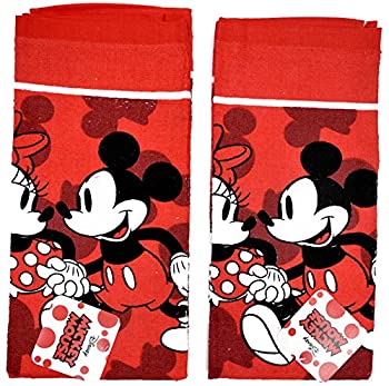 【中古】【インポート品・未当て嵌める】(Mickey Minnie Red) - Disney Dish Towels 2 Piece Set Kitchen Cloth (Mickey Minnie Red)