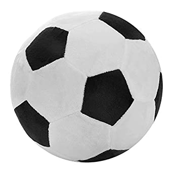 【中古】【輸入品・未使用】(20cm Black) - Soccer Ball Pillow Stuffed Fluffy Plush Baby Soccer Ball Soft Durable Soccer Sports Toy Gift For Kids 20cm L X 20cm W X