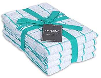 【中古】【インポート品・未当て嵌める】AMOUR INFINI テリーキッチンタオル | 4枚仕掛ける | 18 x 28in | 超ホンブルグ帽で吸水性 | 綿織物100%のふきんと西洋手ぬぐいに吊り下げ繰り返し付き添い人 |