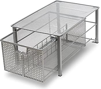【中古】【39shop】【輸入品・未使用】(Large★- 10 x 15.8 x 7.5) - Decobros Mesh Cabinet Basket Organiser Silver Large 10 X 15.8 X 7.5 Cabinet Orga（新古品）｜アトリエ絵利奈