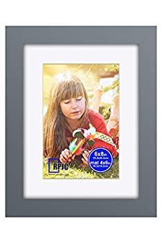 【中古】【輸入品・未使用】6 x 8インチ 写真フレーム 無垢材と高画質ガラス製 ディスプレイ画像 4 x 6インチ マット付き 6 x 8インチ マットなし 壁掛けフォトフレーム グ｜アトリエ絵利奈