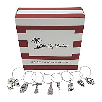 【中古】【輸入品・未使用】Palm City Products 8個のワイン愛好家のテーマチャームセット