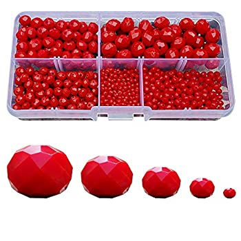 【中古】【輸入品・未使用】Chengmu 2-10mm ロンデル ガラスビーズ ジュエリー製作用 710個 ファセットブリオレット型 クリスタルスペーサービーズ詰め合わせ ブレスレット