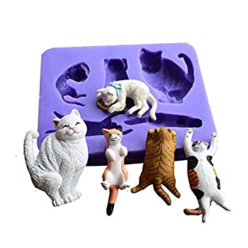 【中古】【輸入品・未使用】Runloo かわいい猫シリコン型 ケーキデコレーションツール チョコレート型 フォンダン型 キャンディシリコン型