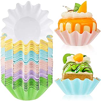 【中古】【輸入品・未使用】100ピース ウェーブカップケーキライナー ラッパー フレアペーパーベーキングカップ 使い捨てマフィンライナー マフィンベーキング カップケーキ