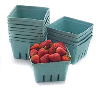 【中古】【輸入品・未使用】JA Kitchens クォート グリーン 成形パルプファイバーベリー/野菜用通気バスケット (20個)