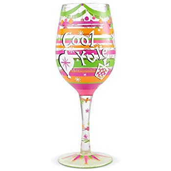 【中古】【インポート品・未当てはめる】Enesco 6004432 Designs by Lolita Cool Yule 手書き技術者ブドウ酒水呑み 15薬局衡オンス マルチ色合い