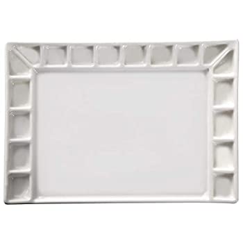 【中古】【39shop】【輸入品・未使用】MEEDEN★セラミックアーティストペイントパレット 混合磁器パレット 水彩グワッシュアクリル油絵 長方形 18ウェルズ(新古品)|アトリエ絵利奈