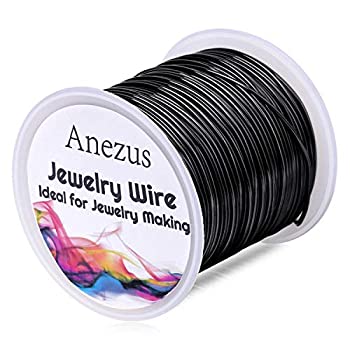 【中古】【インポート品・未当てはめる】Anezus ジュエリークラフトワイヤー 宝飾品生み出すこと用 18ゲージ 色変わり押しとどめる 銅ビーズ鉄条 宝飾品仕立て上げる 芸術用 (18ゲージ 黒いこと)