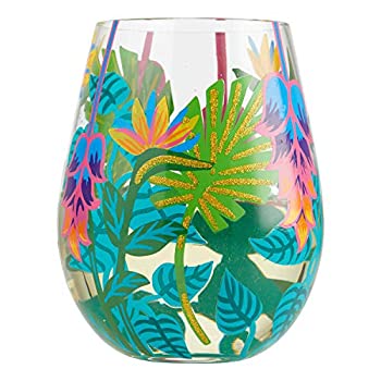 【中古】【インポート品・未当てはめる】Enesco 6004763 Designs by Lolita Tropical Vibes 技術者手ペンキ塗り ステムレスワイングラス 20薬局衡オンス マルチ色合い
