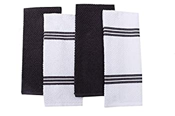 【中古】【インポート品・未当て嵌める】Amour Infini テリーキッチンディッシュタオル 4枚仕掛ける (16×26in) 薄墨色 綿100% 高吸水性 洗い濯ぎ機洗いもの能力のある