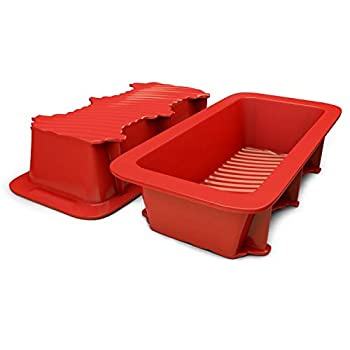 【中古】【輸入品・未使用】Silicone Bread and Loaf Pan Set of 2 Red Nonstick Commercial Grade Plus Bread Recipe Ebook by Silicone Designs