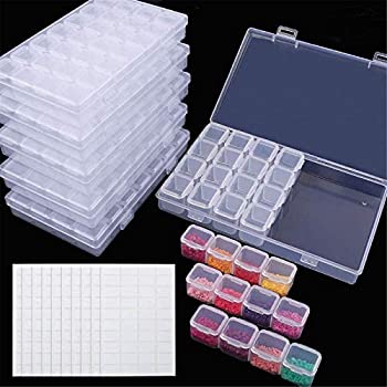 【中古】【39shop】【輸入品・未使用】SGHUO★6個パック 28グリッド ダイヤモンドペインティングボックス プラスチック 5D ダイヤモンド刺繍ストレージボックス 400枚ラベルステッカー（新古品）｜アトリエ絵利奈