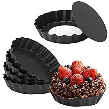 【中古】【輸入品・未使用】Cyimi ミニタルトパン 6個セット ノンスティック4インチキッシュパン 取り外し可能な底のタルトパン パイ キッシュ耐熱皿 チーズケーキ デザート｜アトリエ絵利奈