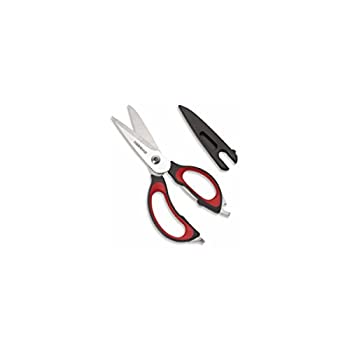 【中古】【輸入品・未使用】Farberware 5163375 Classic 4-in-1 Ultimate Stainless Steel Shears Set with Blade Cover and Contoured Handles Red