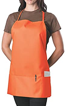 【中古】【輸入品・未使用】(1 Pack Orange) - Orange Adjustable Bib Apron - 3 Pocket