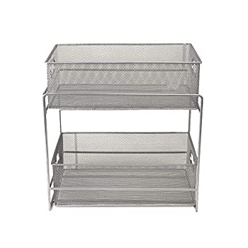 【中古】【輸入品・未使用】(2 Tiers) - Mind Reader 2 Tier Metal Mesh Storage Baskets Organiser Silver 11,060円