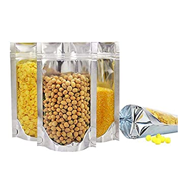 【中古】【39shop】【輸入品・未使用】再密封可能なマイラーバッグ★アルミニウム エコ 生分解性素材 防臭 クリアシルバーカラー 高耐久 大型 再利用可能なジッパー ジャーキーティーク(新古品)|アトリエ絵利奈
