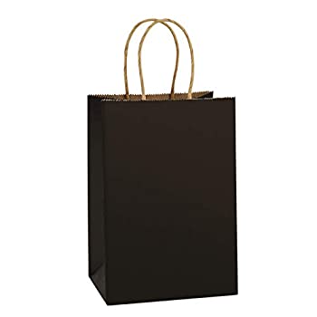 【中古】【輸入品・未使用】BagDream ブラックギフトバッグ ペーパーバッグ ショッピングバッグ クラフトバッグ 小売バッグ パーティーバッグ 商品バッグ 紙ギフトバッグ 50