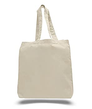 【中古】【輸入品・未使用】(Natural) - (3 Pack) Set of 3 Cotton Tote Bags Wholesale with Bottom Gusset (Natural)