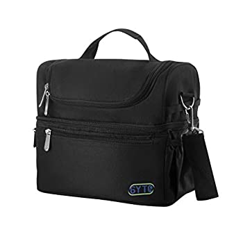 【中古】【39shop】【輸入品・未使用】GYTE★断熱ランチバッグ 大型ランチボックス 男女兼用 食事準備用ランチバッグ 2つのコンパートメント 防水 大人用ランチボックス サイドポケット（新古品）｜アトリエ絵利奈