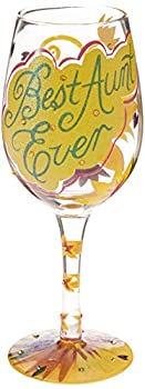 【中古】【インポート品・未当てはめる】Lolita from Enesco Best Aunt Ever Wine Glass 9 Multicolor by Lolita Glassware