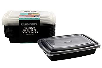 輸入品 未使用未開封 Cuisinart 1コンパートメント 食事準備容器 24個 12個セット Bpaフリー 食品保存容器 ふた付き 再利用可能 積み重ね可能 弁当箱容器 電子レンジ 正規激安