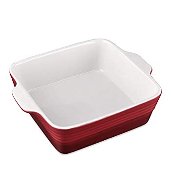 【中古】【輸入品・未使用】LOVECASA ストーンウェア ベーキング皿 キャセロール皿用 1.9クオート スクエアブラウニーパン ダブルハンドル付き ラザニアパン ベーキングウェ｜アトリエ絵利奈