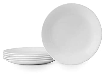 【中古】【輸入品・未使用】Corelle Livingware ルビーレッド ディナープレート 6点セット Lunch Plates ホワイト 1107732