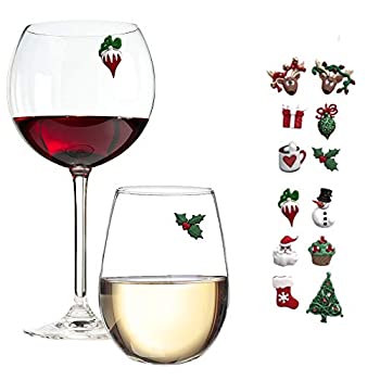 【中古】【39shop】【輸入品・未使用】Christmas★Magnetic Wine Glass Charms & Markers Set of 12(新古品)|アトリエ絵利奈