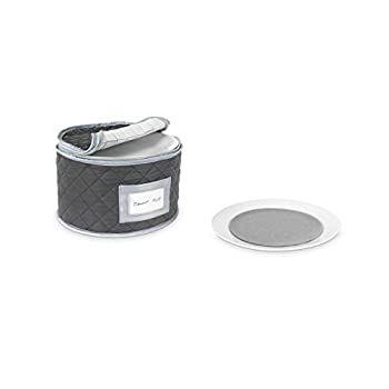 【中古】【輸入品・未使用】China Storage Dessert Plate Quilted Case - 8.5 inches long x 6 inches height - Gray - Includes 12 Felt Separators by G Brands LLC