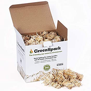 【中古】【39shop】【輸入品・未使用】GreenSpark★(グリーンスパーク) ? 点火しやすい 着火材 大量パック 70個 100%天然 8～10分 焚火、暖炉、キャンプファイヤー、炉、バーベキューグ（新古品）｜アトリエ絵利奈