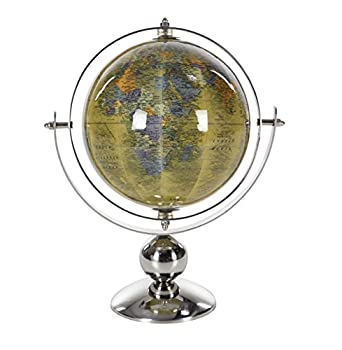 【中古】【輸入品・未使用】Deco 79 43492 光沢マルチカラーグローブ装飾 長さ6インチ x 幅9インチ x 高さ11インチ イエロー
