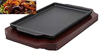 【中古】【輸入品・未使用】Ebros パーソナルサイズ 鋳鉄 焼肉 ファジタ パン スキレット 日本のステーキプレート 木製下敷きベース レストラン ホーム キッチン 料理用品 (