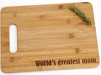 【中古】【39shop】【輸入品・未使用】World★'s Greatest Mom刻印竹木製カッティングボードwithハンドルBest母の日誕生日ギフト(新古品)|アトリエ絵利奈