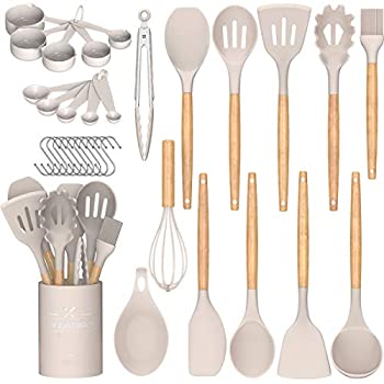【中古】【輸入品・未使用】Umite Chef キッチン調理用具セット 24点セット ノンスティック シリコン製 調理用具 スパチュラセット ホルダー付き 木製ハンドル 耐熱 BPAフリ
