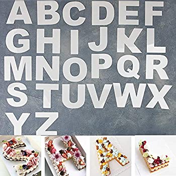 【中古】【輸入品・未使用】RAYNAG 26アルファベットケーキステンシル A～Z文字 ベーキングテンプレート フラットプラスチック カッティングアルファベット アウトライン型