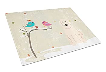 【中古】【39shop】【輸入品・未使用】Carolines★Treasures BB2555LCB Christmas Presents Between Friends Great Pyrenese Glass Cutting Board, Large(新古品)|アトリエ絵利奈