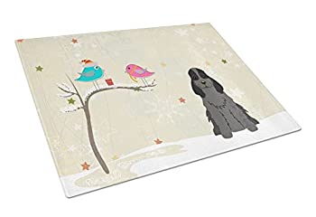 【中古】【輸入品・未使用】Carolines Treasures BB2564LCB Christmas Presents Between Friends Cocker Spaniel Black Glass Cutting Board, Large