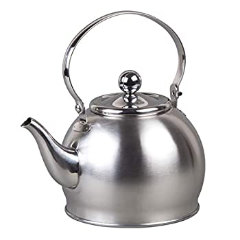 【中古】【輸入品・未使用】Creative Home 72258 1.0クォート Royal ステンレススチール ティーケトル 取り外し可能なインフューザーバスケット付き 折りたたみハンドル 1ク