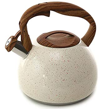 【中古】【インポート品・未当て嵌める】お茶湯わかし 2.7クオート ティーポット 大きな呼び子 食料雑貨類グレードステンレススチール 白いこと