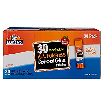 【中古】【インポート品・未当て嵌める】(30-Count Giant Washable) - Elmer\u0027s Washable All Purpose School Glue Sticks Clear 30/Box 日用品雑貨・文房具・手芸-その他