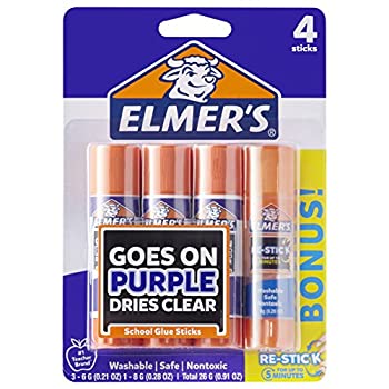【中古】【輸入品・未使用】(0.21 oz 3-Pack Plus 1 Bonus Restick) - Elmer's Disappearing Purple Glue Sticks with Bonus Re-Stick Glue Stick 3 + 1 Pack