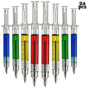【中古】【輸入品・未使用】Bedwina 注射器ペン - (まとめ買い24本パック) 格納式楽しいマルチカラーノベルティペン 看護学生 学校用品 誕生日 靴下の詰め物 パーティーの記