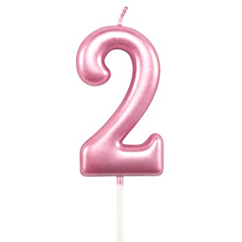 【中古】【インポート品・未当てはめる】2歳の生まれ落ちる日蝋燭 2歳 さくら色 心うれしい誕生日 数詞2蝋燭 ケーキトッパーデコレーション 寄り合い お子さん 成年者 数詞 20 23 12 26