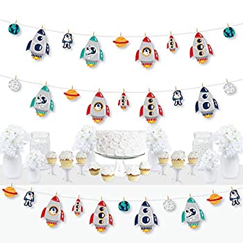 【中古】【輸入品・未使用】Big Dot of Happiness Blast Off to Outer Space - ロケットシップ ベビーシャワー 誕生日パーティー DIYデコレーション - 洗濯バサミガーランド 11,060円