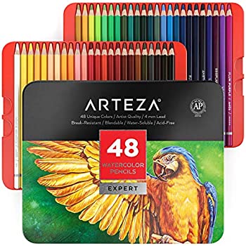 【中古】【輸入品・未使用】ARTEZAプロフェッショナル水彩色鉛筆、48本セット、鮮やかな色合いのマルチカラーアートドローイングペンシル、塗り絵、ブレンド、レイヤリング｜アトリエ絵利奈